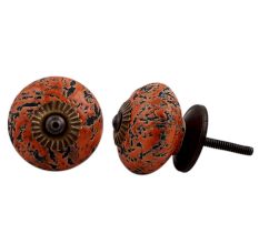 Orange Black Etched Knob